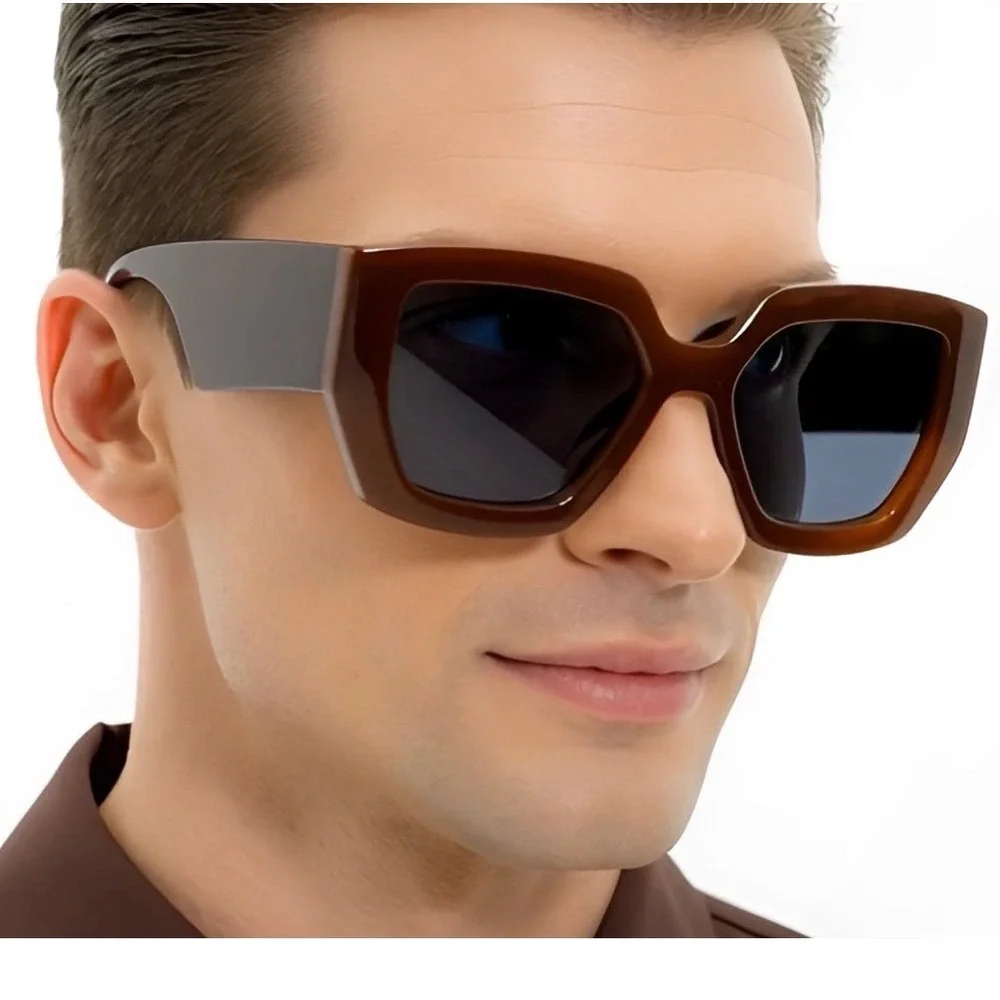 Oversized Square Sunglasses Men's Dark Lens Hip Hop Stylish‎ Party Music Events